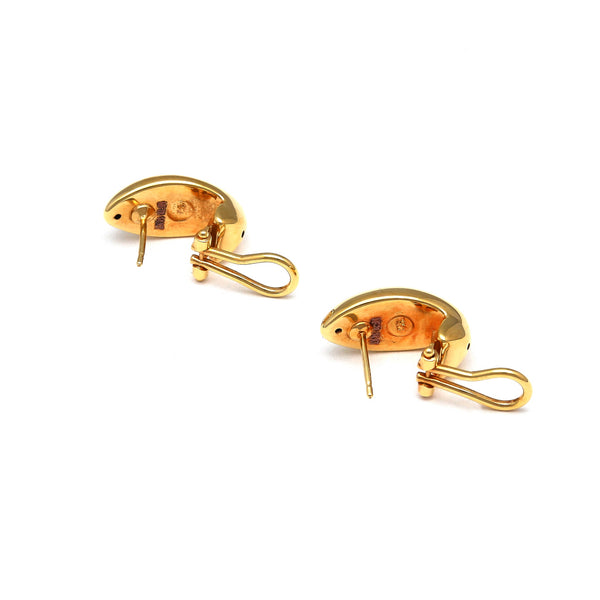 Aretes huecos en oro amarillo 14 kilates.