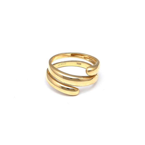 Anillo abierto liso en oro amarillo 14 kilates.