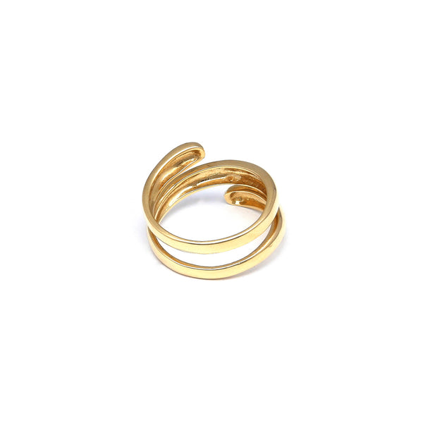 Anillo abierto liso en oro amarillo 14 kilates.