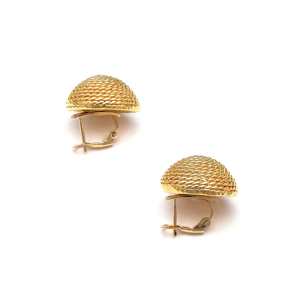 Aretes huecos en oro amarillo 14 kilates.