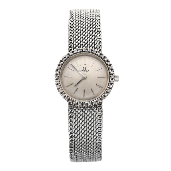 Reloj Omega para dama en oro blanco 18 kilates.