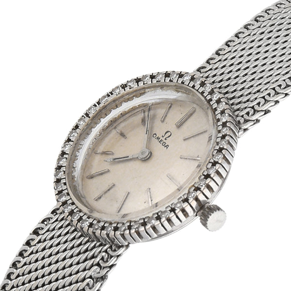 Reloj Omega para dama en oro blanco 18 kilates.