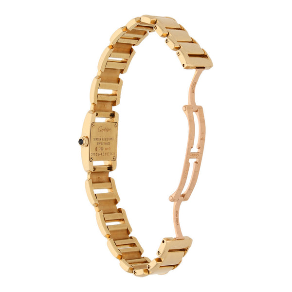 Reloj Cartier para dama modelo Tank Francaise en oro amarillo 18 kilates.