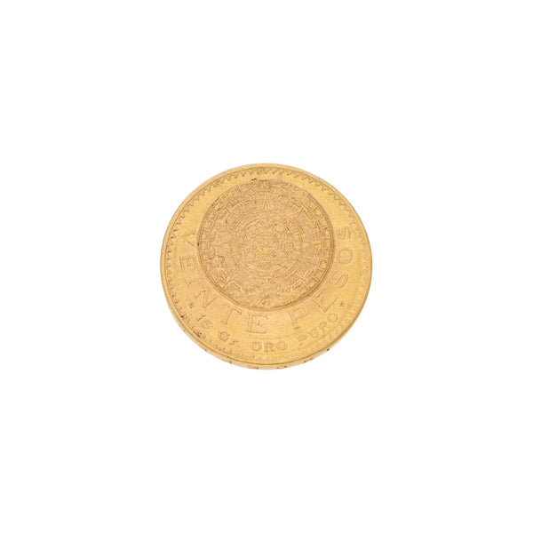 Moneda de veinte pesos oro mexicano 21.6 kilates.