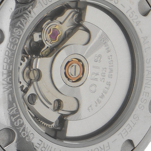 Reloj Oris para dama caja acero inoxidable correa caucho.