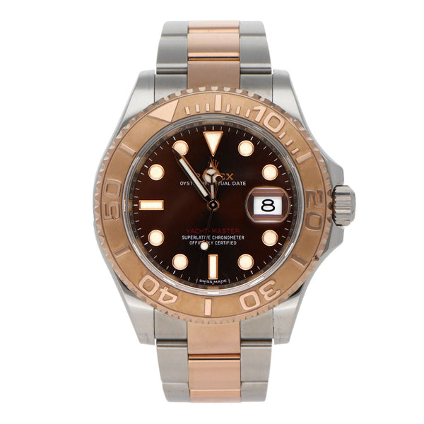 Reloj Rolex para caballero modelo Oyster Perpetual Date Yacht Master vistas en oro rosa 18 kilates.