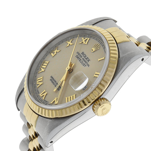 Reloj Rolex para caballero modelo Oyster Perpetual DateJust vistas en oro amarillo 18 kilates.