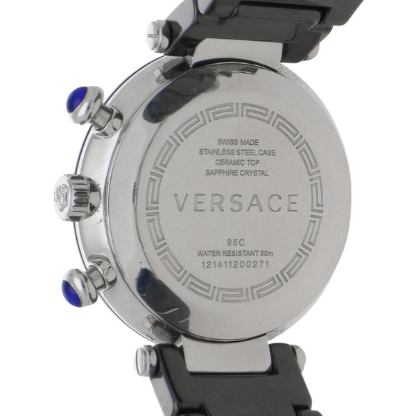 Reloj Versace para caballero/unisex caja acero inoxidable correa cerámica.