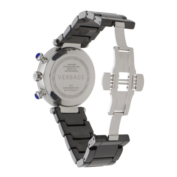 Reloj Versace para caballero/unisex caja acero inoxidable correa cerámica.