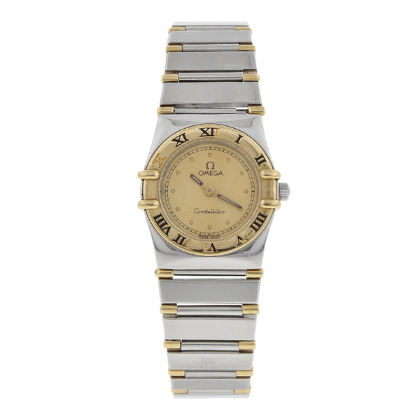 Reloj Omega para dama modelo Constellation vistas en oro amarillo 18 kilates.