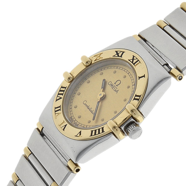 Reloj Omega para dama modelo Constellation vistas en oro amarillo 18 kilates.