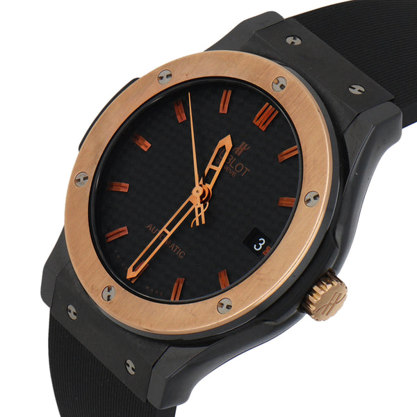 Reloj Hublot para caballero modelo Ceramic King Gold bisel en oro rosa 18 kilates.