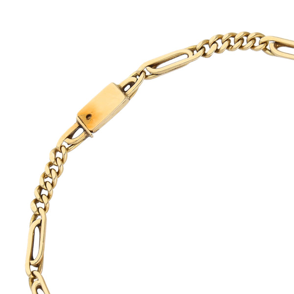 Pulsera eslabón combinado en oro amarillo 14 kilates.