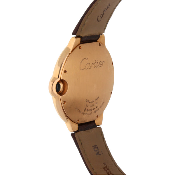 Reloj Cartier para caballero modelo Ballon Bleu caja en oro rosa 18 kilates.