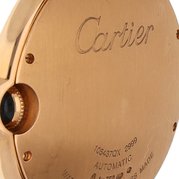 Reloj Cartier para caballero modelo Ballon Bleu caja en oro rosa 18 kilates.