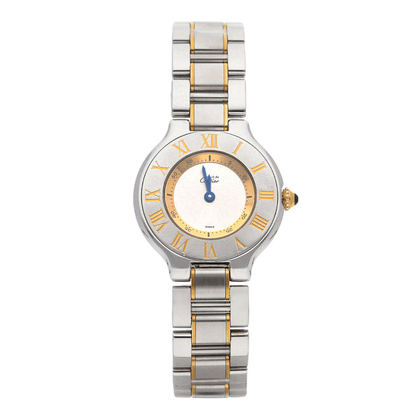 Reloj Cartier para dama modelo Must vistas en oro amarillo 18 kilates.