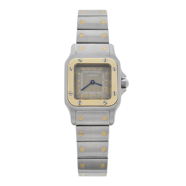 Reloj Cartier para dama modelo Santos de Cartier vistas en oro amarillo 18 kilates.