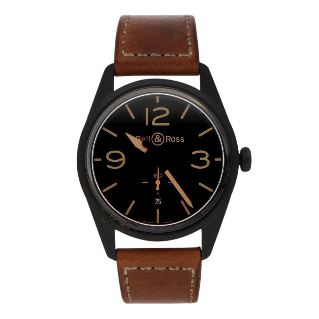 Reloj Bell Ross para caballero modelo caja acero PVD correa piel