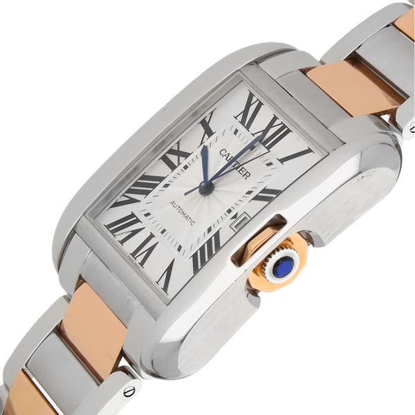 Reloj Cartier para caballero modelo Tank Anglaise vistas en oro rosa 18 kilates.