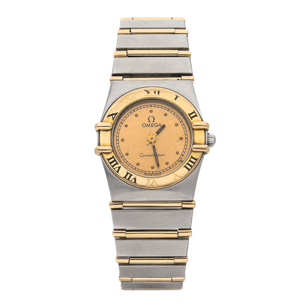 Reloj Omega para dama modelo Constellation vistas en oro amarillo 18 kilates.