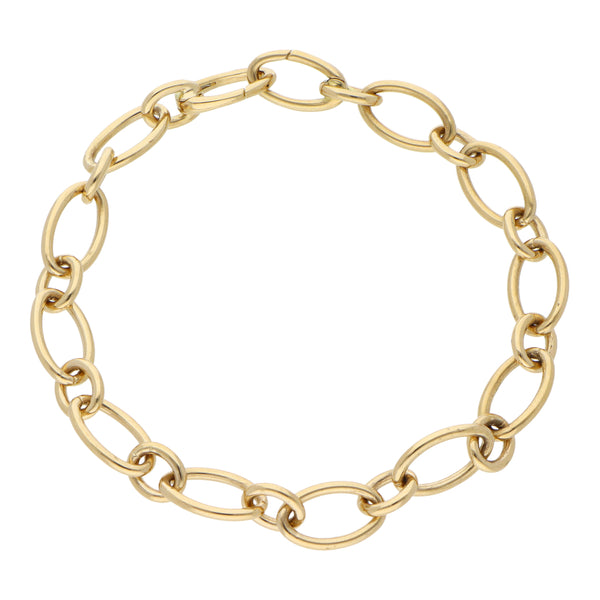 Pulsera eslabón cruzado combinado firma Tiffany & Co en oro amarillo 18 kilates.