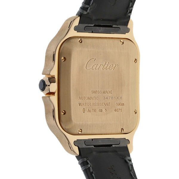 Reloj Cartier para caballero modelo Santos caja en oro rosa 18 kilates.