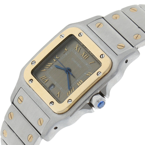 Reloj Cartier para caballero modelo Santos vistas en oro amarillo 18 kilates.