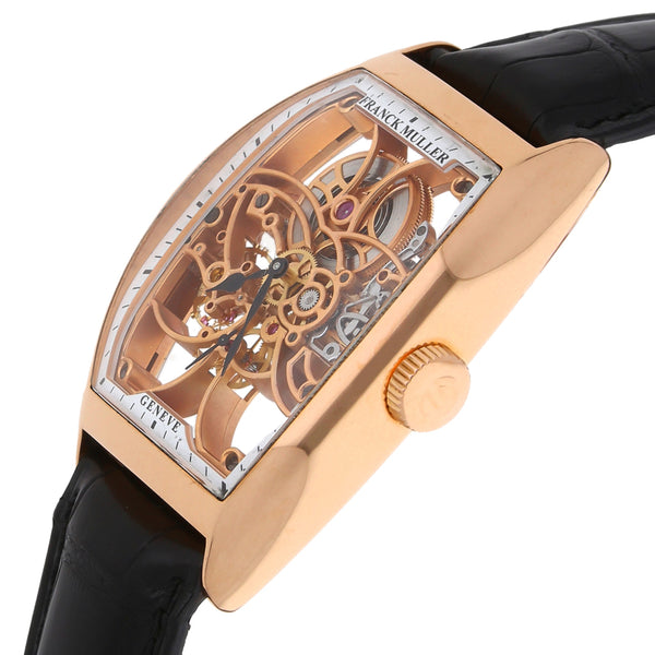 Reloj Franck Muller para caballero modelo Cintree Curvex caja en oro rosa 18 kilates.