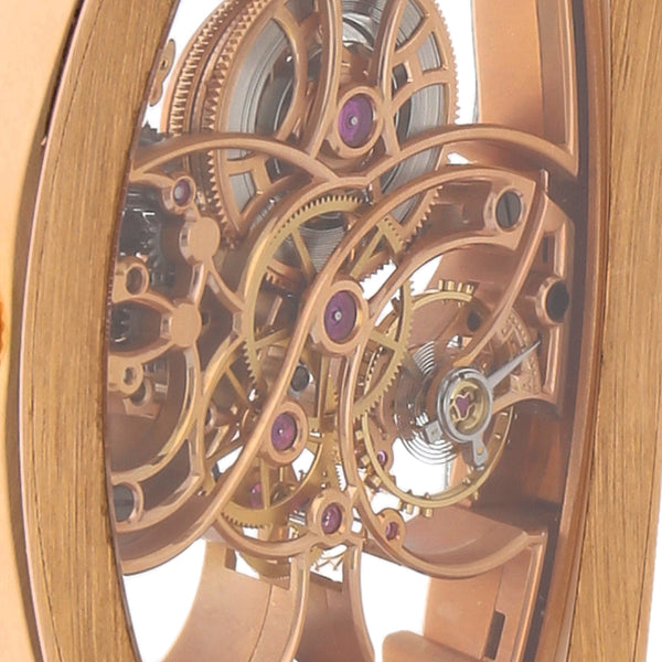 Reloj Franck Muller para caballero modelo Cintree Curvex caja en oro rosa 18 kilates.