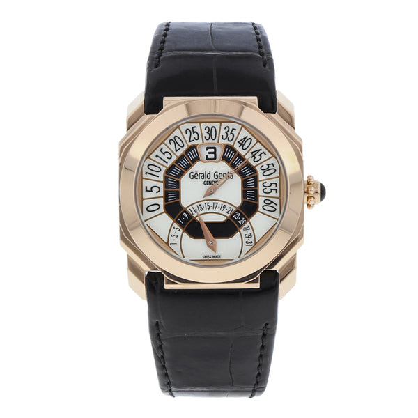 Reloj Gerald Genta para caballero modelo Octo Bi Retro caja en oro rosa 18 kilates.