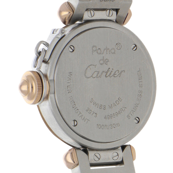 Reloj Cartier para dama modelo Pasha vistas en oro rosa 18 kilates.