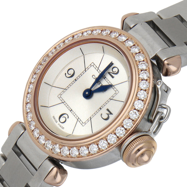 Reloj Cartier para dama modelo Pasha vistas en oro rosa 18 kilates.