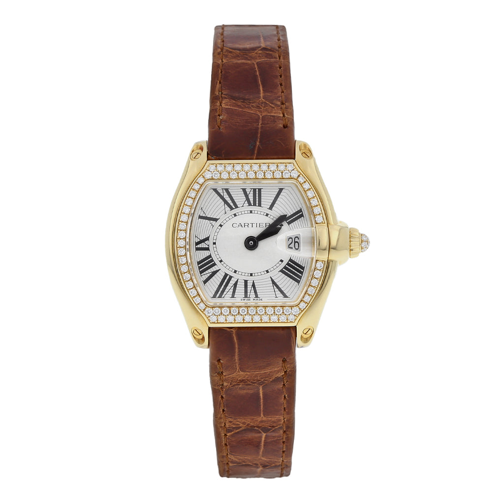 Reloj Cartier para dama modelo Roadster caja en oro amarillo 18 kilate Nacional Monte de Piedad