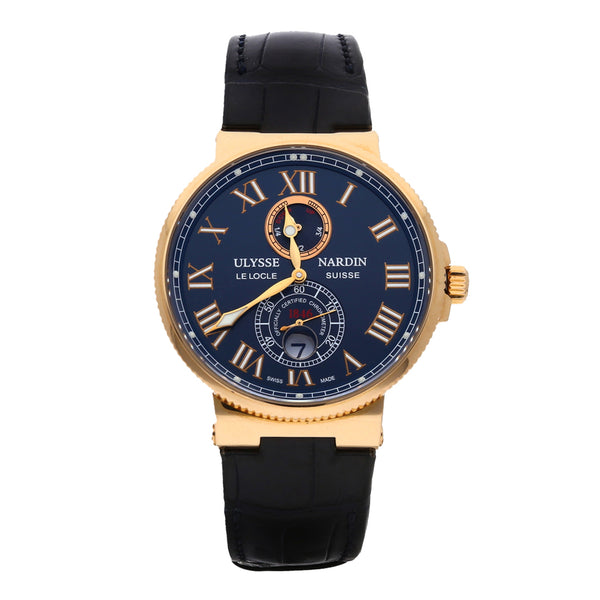 Reloj Ulysse Nardin para caballero modelo Marine Chronometer caja en oro rosado 18 kilates.