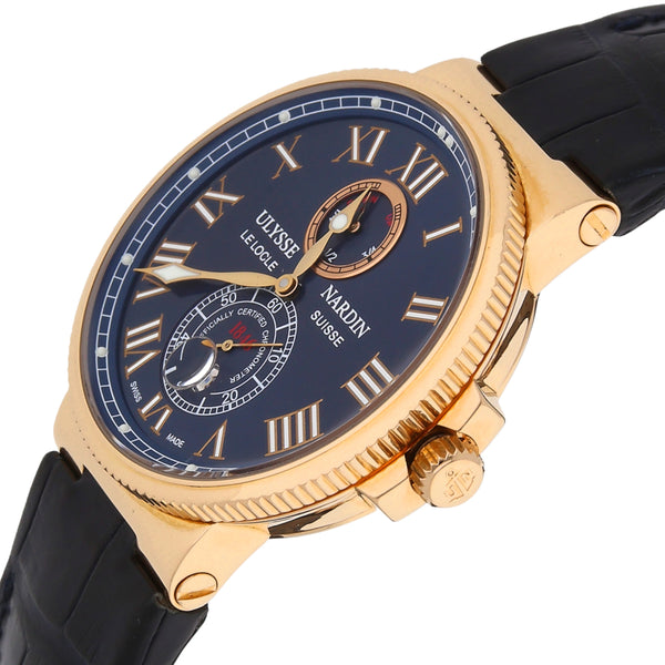 Reloj Ulysse Nardin para caballero modelo Marine Chronometer caja en oro rosado 18 kilates.