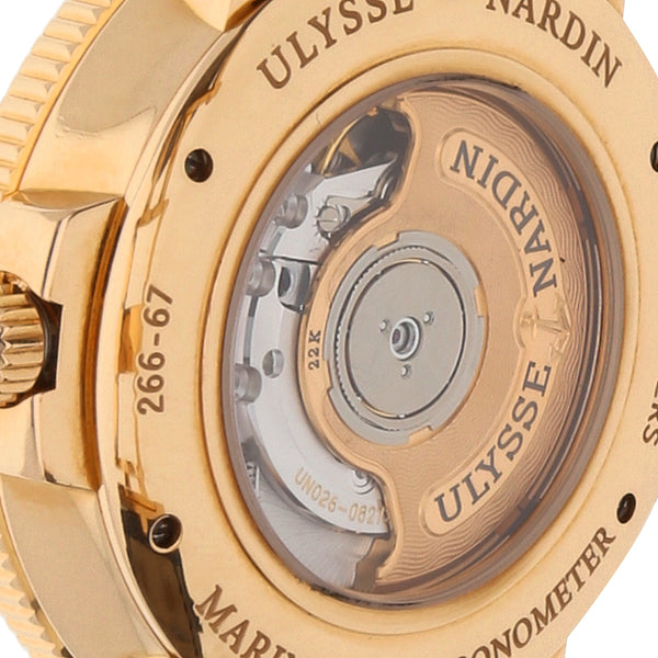 Reloj Ulysse Nardin para caballero modelo Marine Chronometer caja en oro rosado 18 kilates.