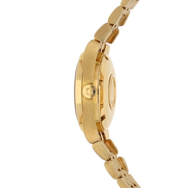 Reloj Omega para dama modelo Constellation en oro amarillo 18 kilates.