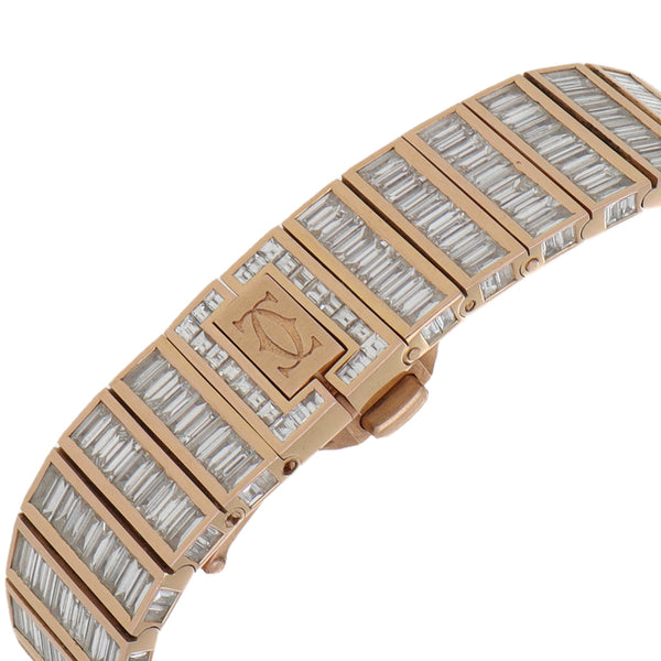 Reloj Cartier para caballero modelo Santos Skeleton en oro rosa 18 kilates.