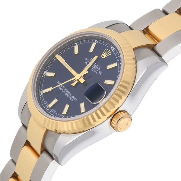 Reloj Rolex para caballero/unisex modelo Oyster Perpetual DateJust vistas en oro amarillo 18 kilates.