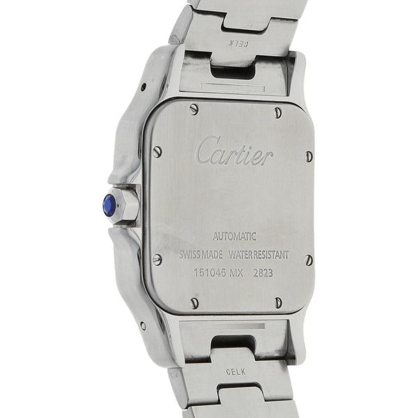 Reloj Cartier para caballero modelo Santos Galbée vistas en oro amarillo 18 kilates.