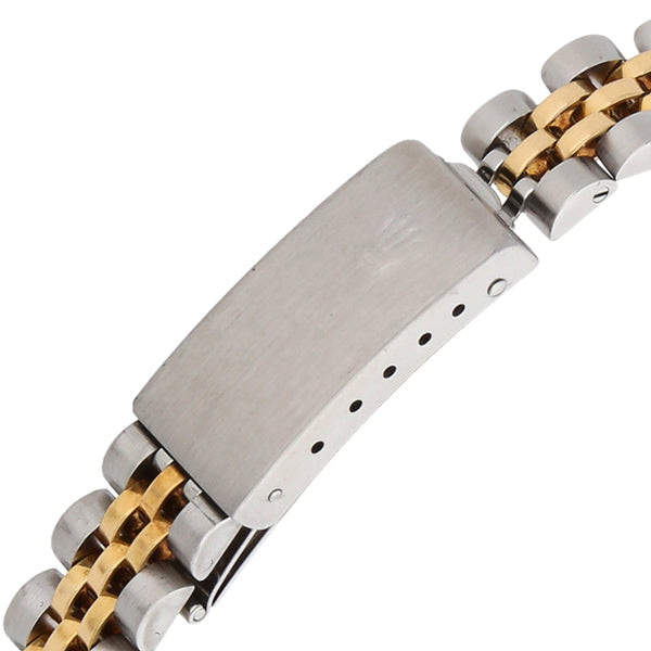 Reloj Rolex para dama modelo Oyster Perpetual Date vistas en oro amarillo 18 kilates.