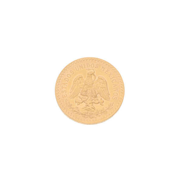 Moneda de cincuenta pesos oro mexicano 21.6 kilates.