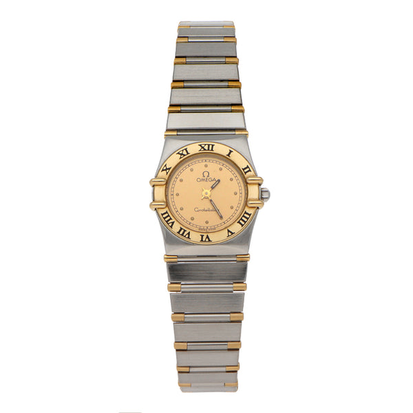 Reloj Omega para dama modelo Constellation vistas en oro amarillo 18 kilates.