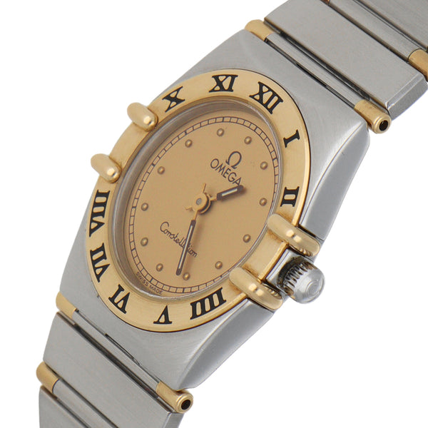 Reloj Omega para dama modelo Constellation vistas en oro amarillo 18 kilates.