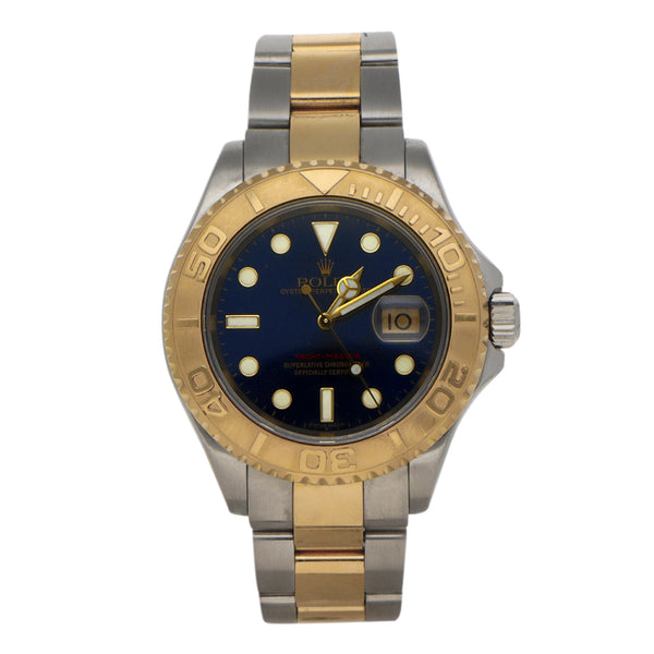 Reloj Rolex para caballero modelo Yacht-Master vistas en oro amarillo 18 kilates.