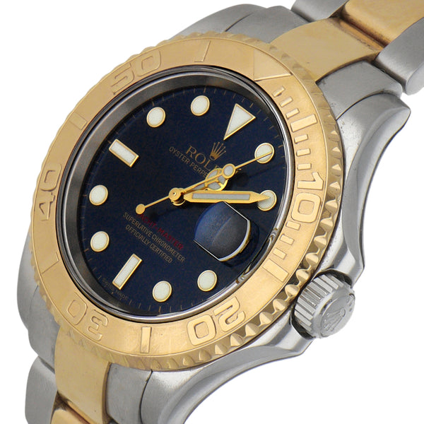 Reloj Rolex para caballero modelo Yacht-Master vistas en oro amarillo 18 kilates.