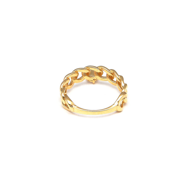 Anillo calado con colgante motivo corazón en oro amarillo 14 kilates.