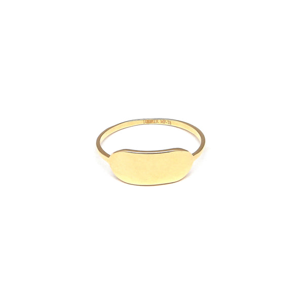 Anillo liso en oro amarillo 14 kilates.