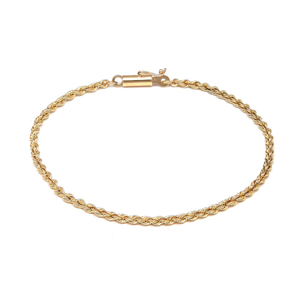 Pulsera eslabón torzal en oro amarillo 14 kilates.