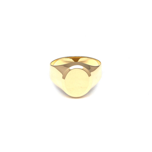 Anillo tipo sello en oro amarillo 14 kilates